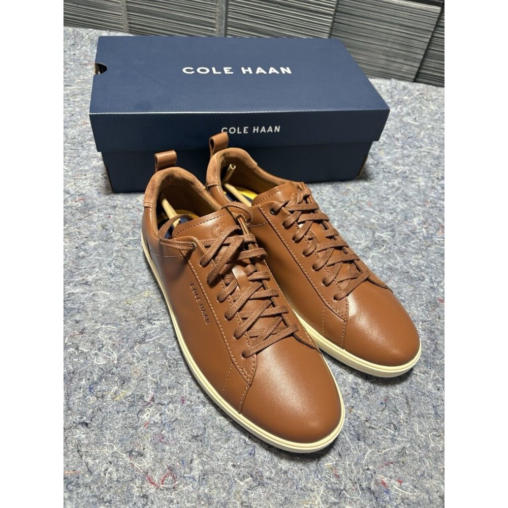 Cole Haan Grand Plus Crosscourt C36924 Shoes Mens‎ Size 8.5 British Tan Leather